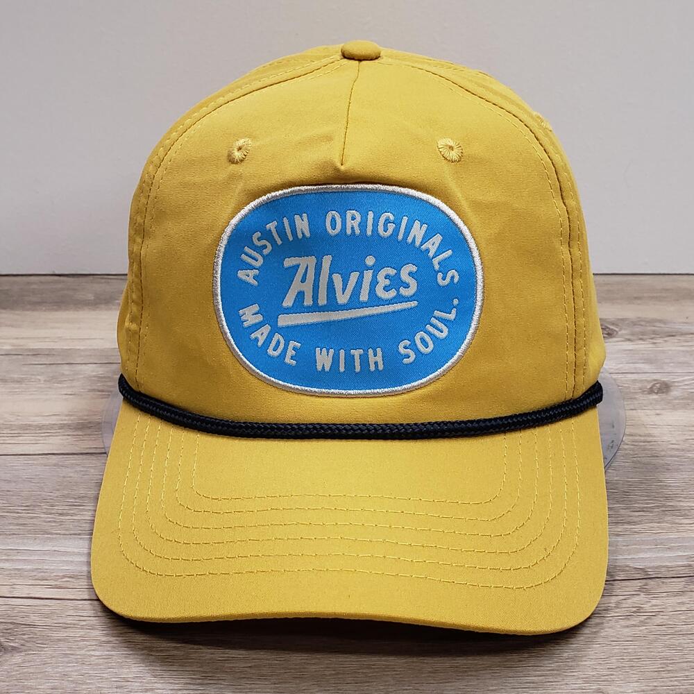 Alvies Austin Originals Hat Cap Snapback Mens One Size Yellow Rope Patch Logo